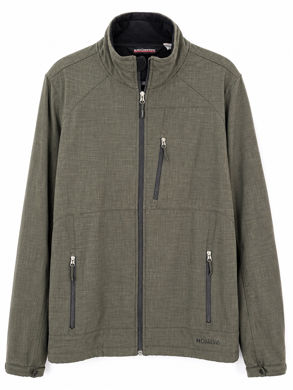 Black Diamond Double Diamond Men’s Fleece Lined Jacket Olive Green Full Zip XL